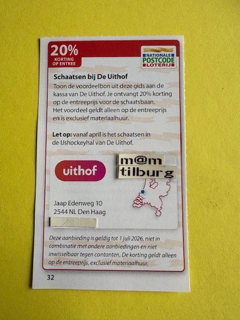 Schaatsen bij De Uithof 20% korting op entree, Drie personen of meer, Kortingsbon, Overige typen