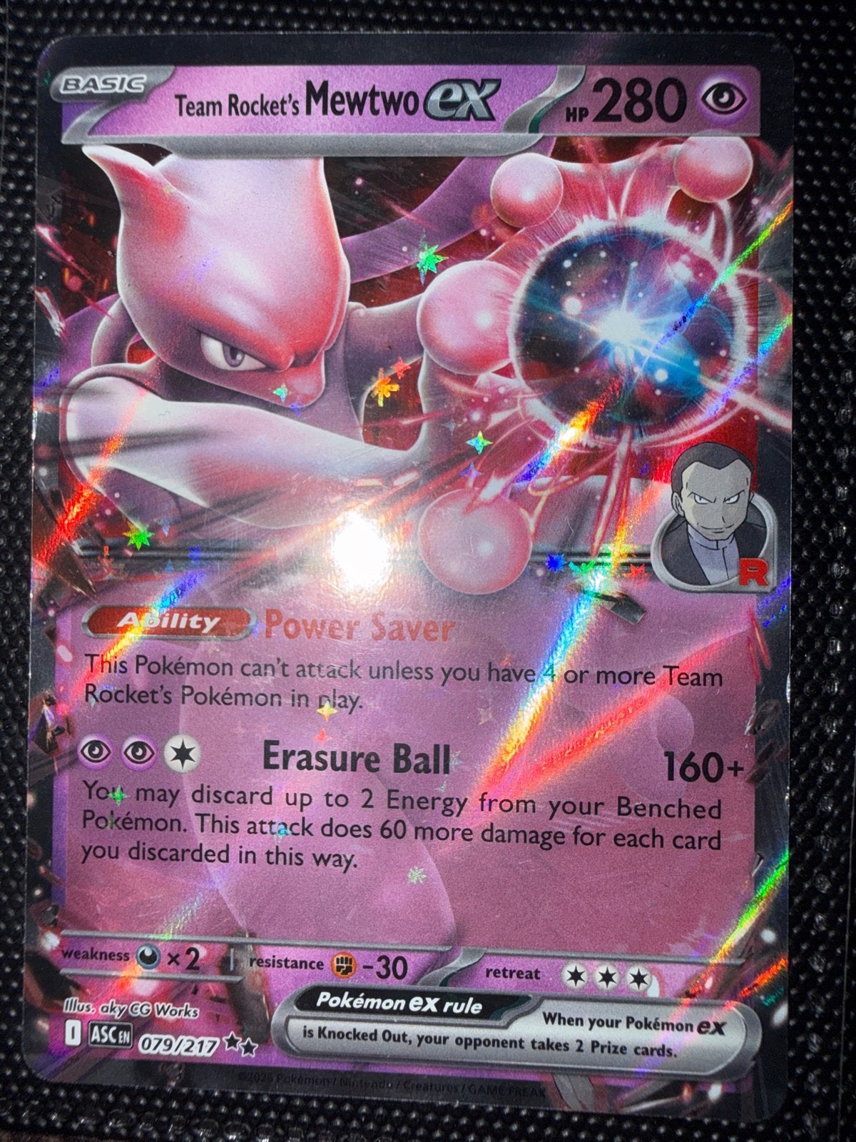 Team Rocket's Mewtwo EX Pokémon Kaart 079/217 Foil, Ophalen of Verzenden, Zo goed als nieuw, Losse kaart, Foil