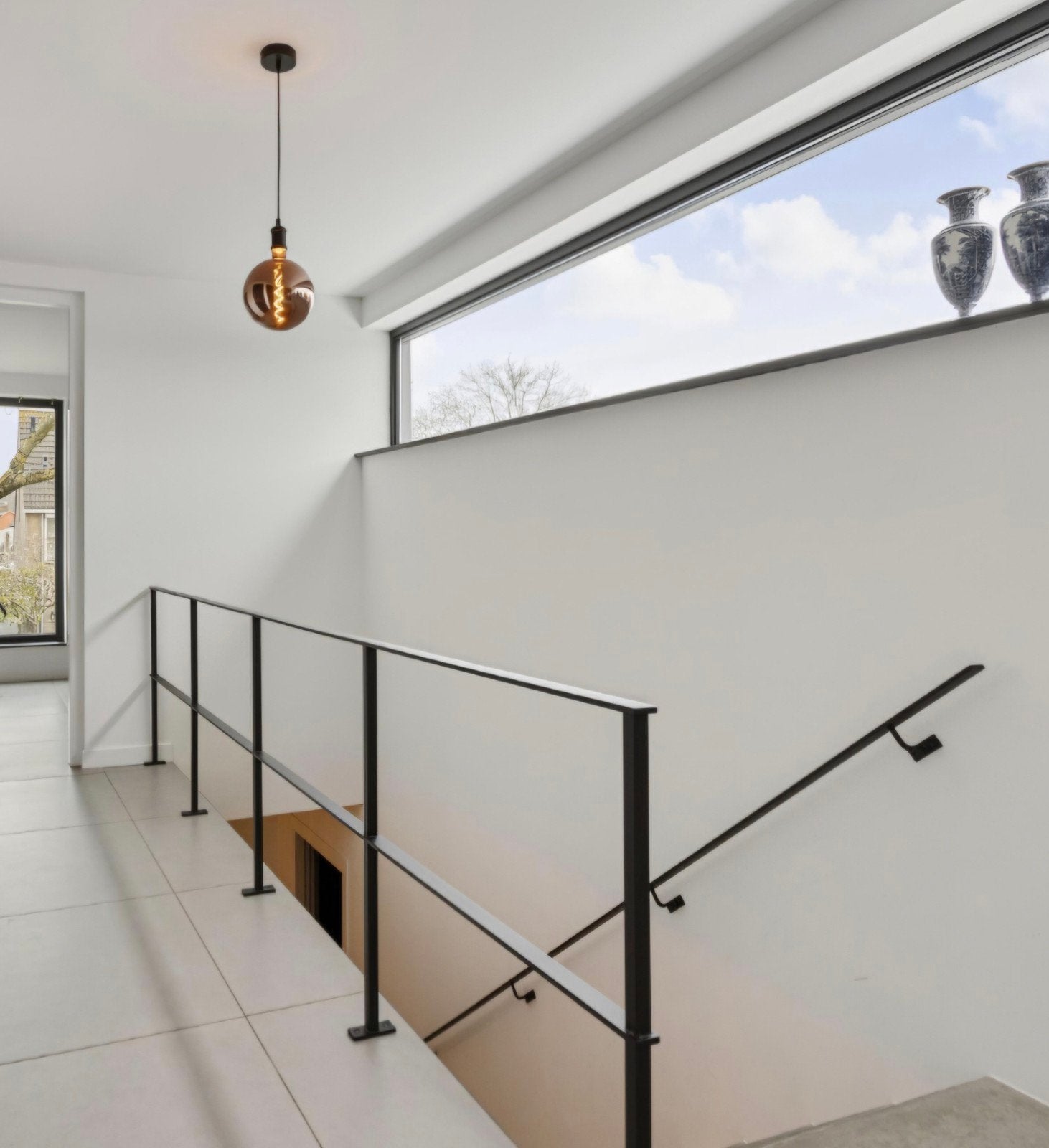 Gepoedercoat stalen railing 360x90, Ophalen, Overige materialen, Overige typen, Zo goed als nieuw