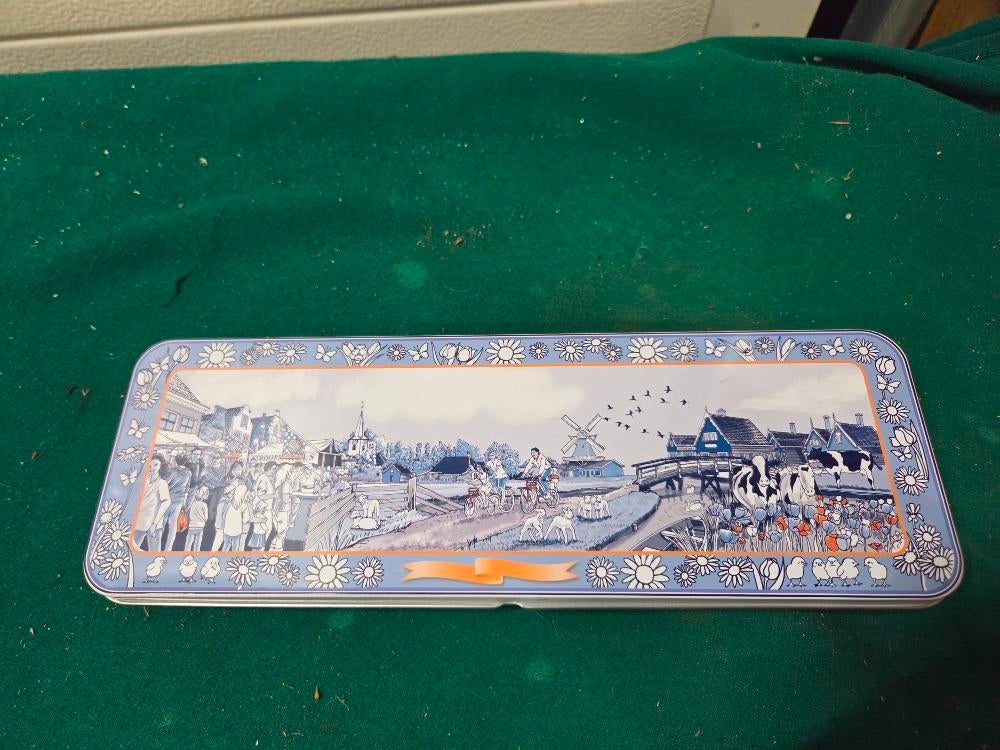 blik postcode loterij delfts blauw, Verzamelen, Blikken, Ophalen of Verzenden