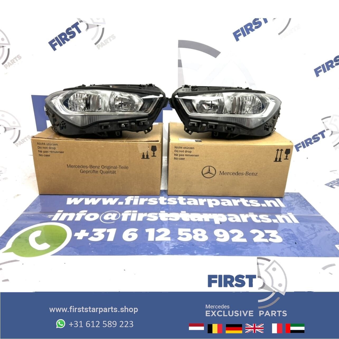 C118 W118 CLA HALOGEEN KOPLAMPEN SET Mercedes 2019-2022 ORIG, Gebruikt, -, Ophalen of Verzenden, -