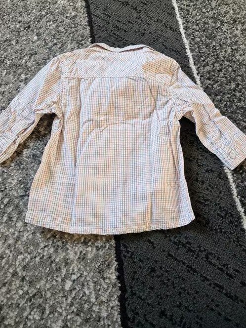 Wit gekleurd geblokt overhemd Maat 74 h3, Kinderen en Baby's, Babykleding | Maat 74, Onbekend, Ophalen of Verzenden, Zo goed als nieuw