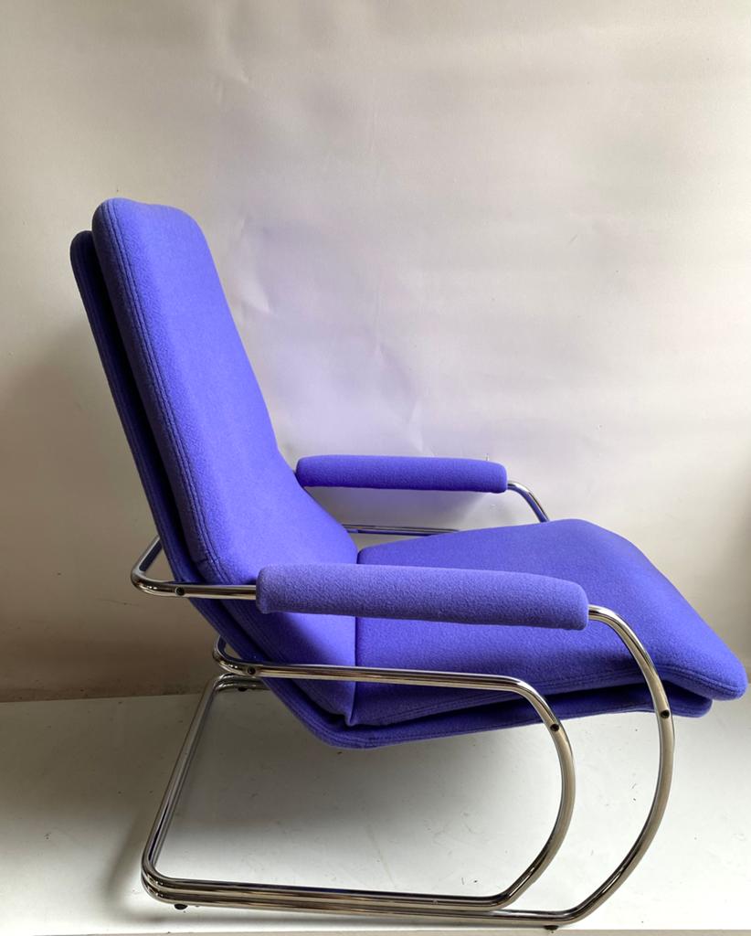 Dutch Design fauteuil van Jan des Bouvrie ,  Gelderland, Ophalen, Gebruikt, 75 tot 100 cm, Stof