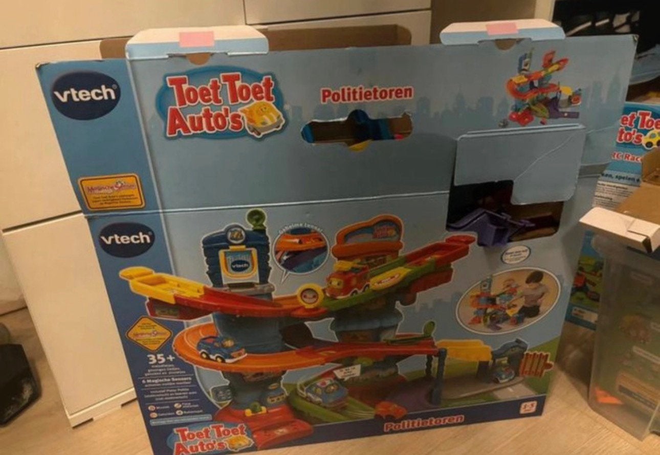 Vtech Toet toet auto politietoren, Ophalen, Zo goed als nieuw, Handmatig, Overige merken