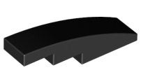 lego dakpannen/ slopes curved (4x1) zwart 4 stuks, Ophalen of Verzenden, Zo goed als nieuw, Losse stenen, Lego
