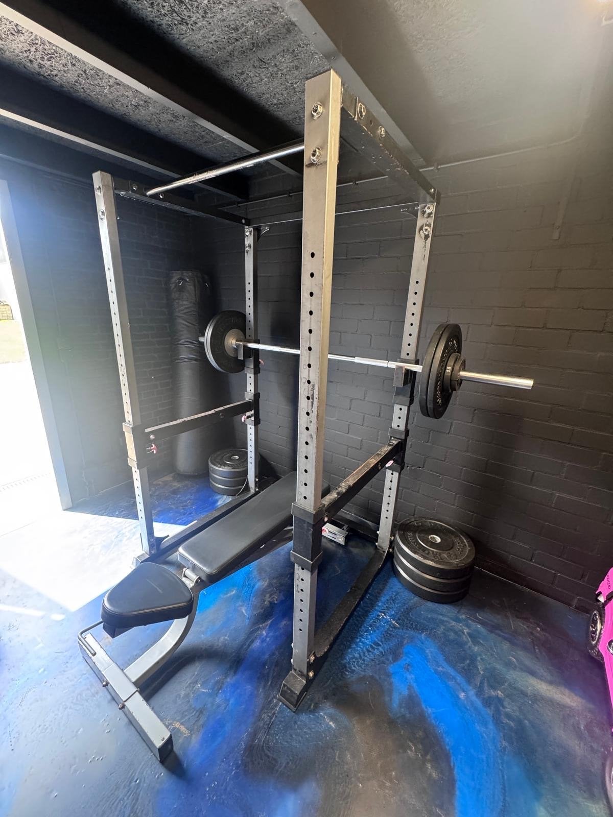 Complete Home Gym: Totaal 207,5kg!, Ophalen, Gebruikt, Armen, Fitnessbank