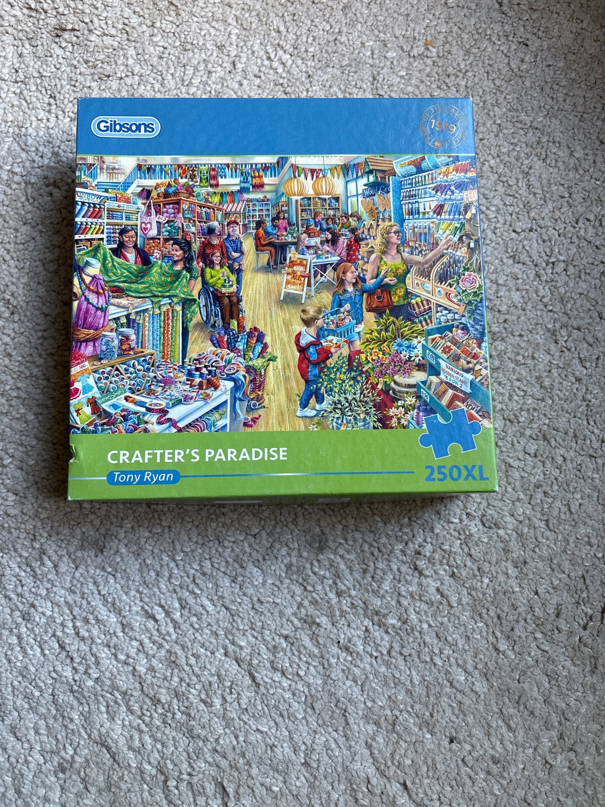 Gibsons Crafter's Paradise Legpuzzel 250XL Tony Ryan, Ophalen of Verzenden, Minder dan 500 stukjes, Zo goed als nieuw, Legpuzzel