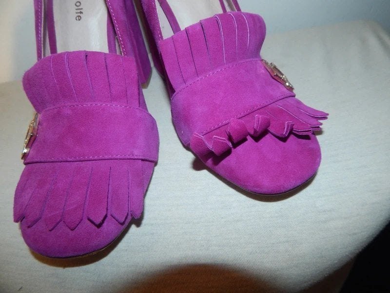 Naked Wolfe paarse pumps franje gouden merklogo 38, Pumps, Overige kleuren, Naked Wolfe, Verzenden