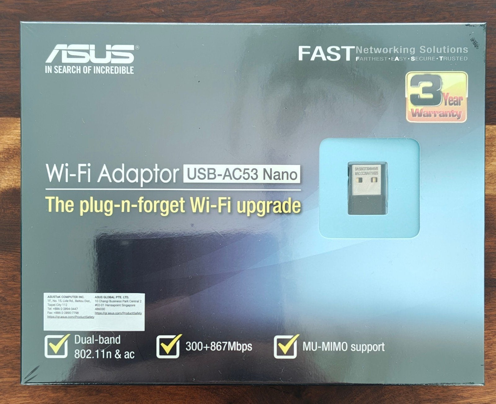 ASUS USB-AC53 Nano Wi-Fi Adapter, Ophalen, Nieuw