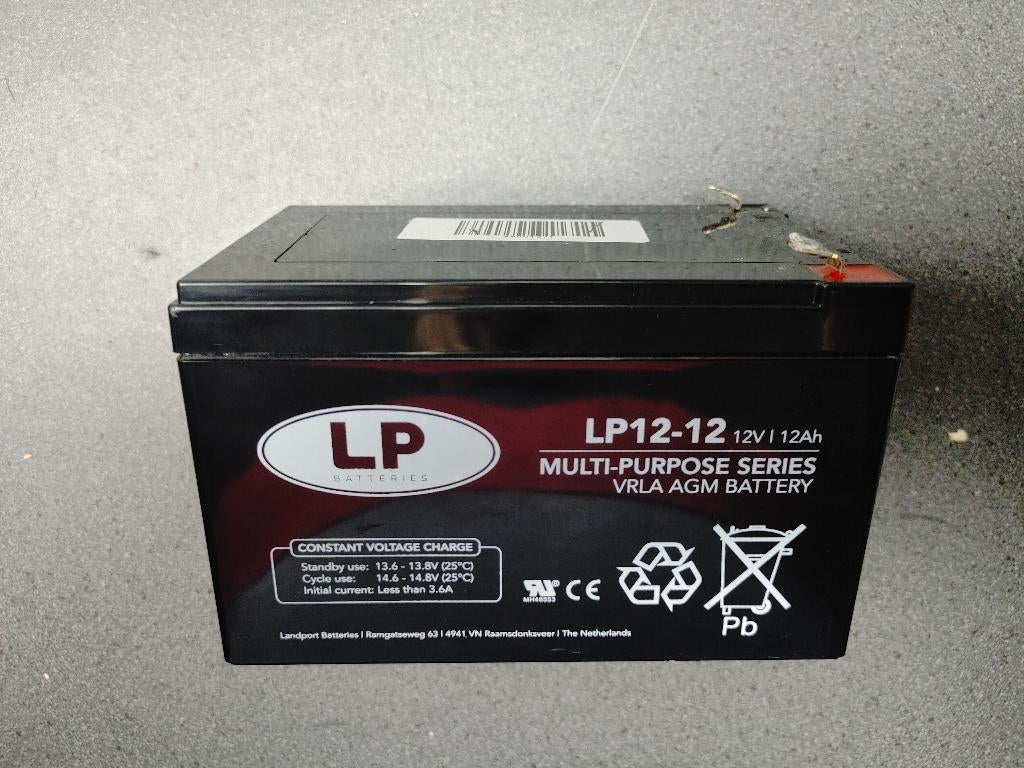 Landport LP12-12 VRLA AGM Loodaccu's 12V 12 Ah T2 terminal, Ophalen of Verzenden, Nieuw