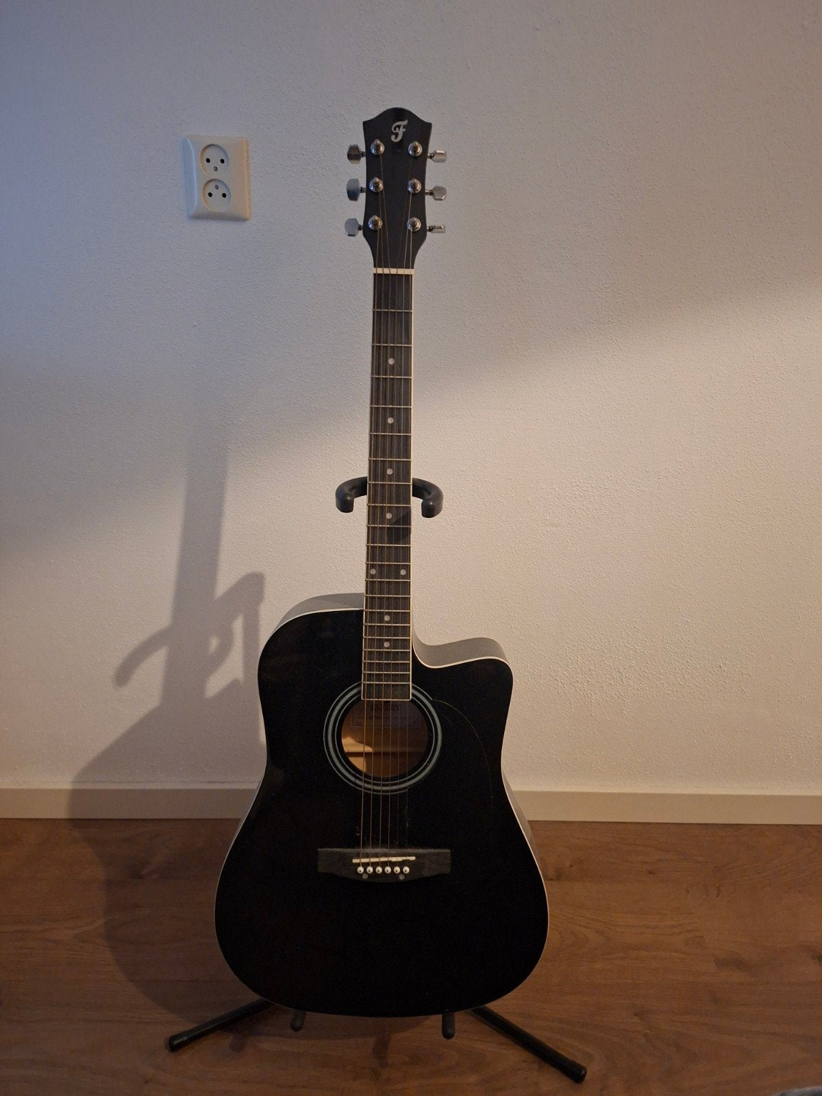 Fazley westerngitaar - incl standaard, tas en capo, Ophalen, Zo goed als nieuw, Western- of Steelstringgitaar, Met koffer