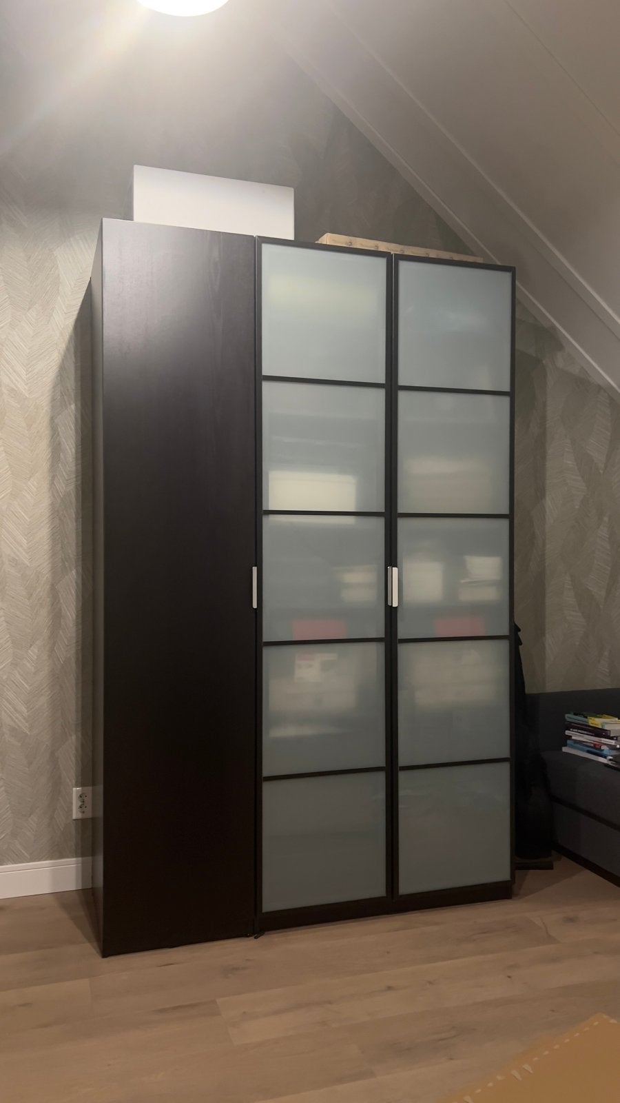 IKEA Pax kledingkast, bruin: indeling en deuren, Ophalen, Gebruikt, 100 tot 150 cm, 200 cm of meer