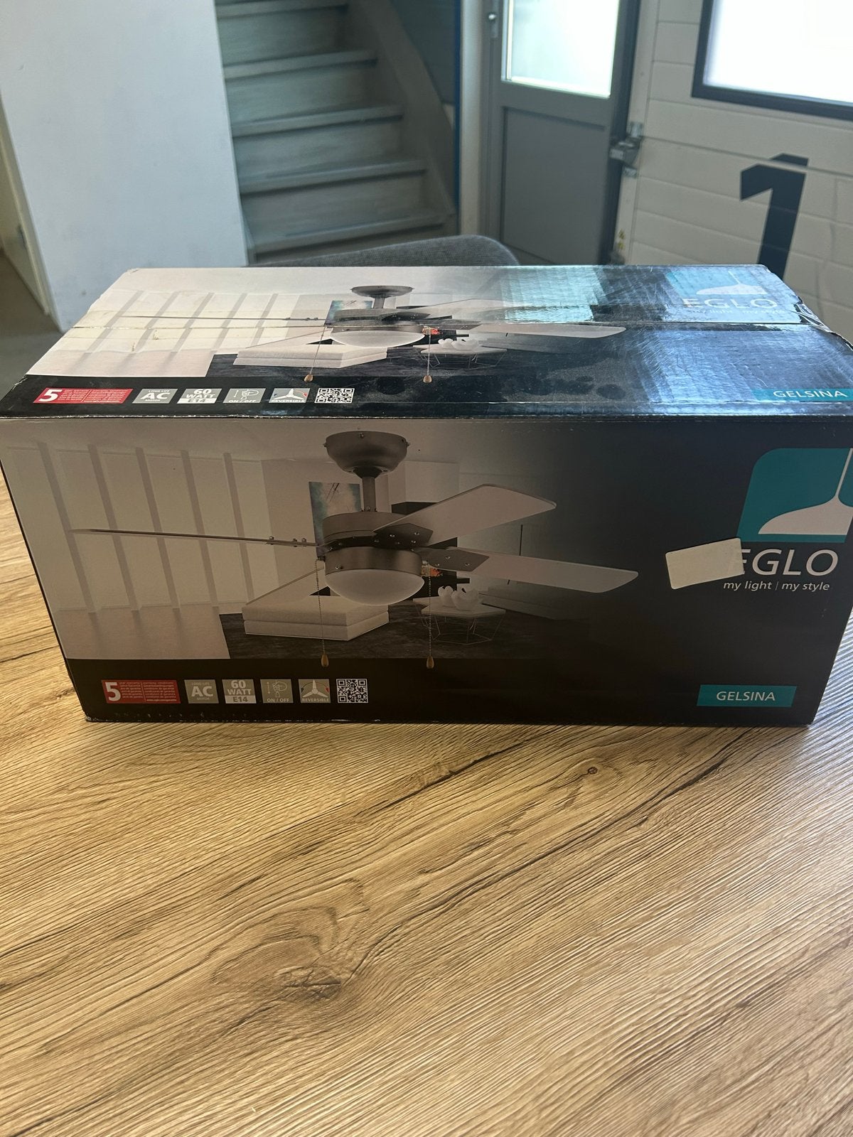 Nieuwe Plafondventilator met Verlichting - EGLO GELSINA, Ophalen of Verzenden, Nieuw