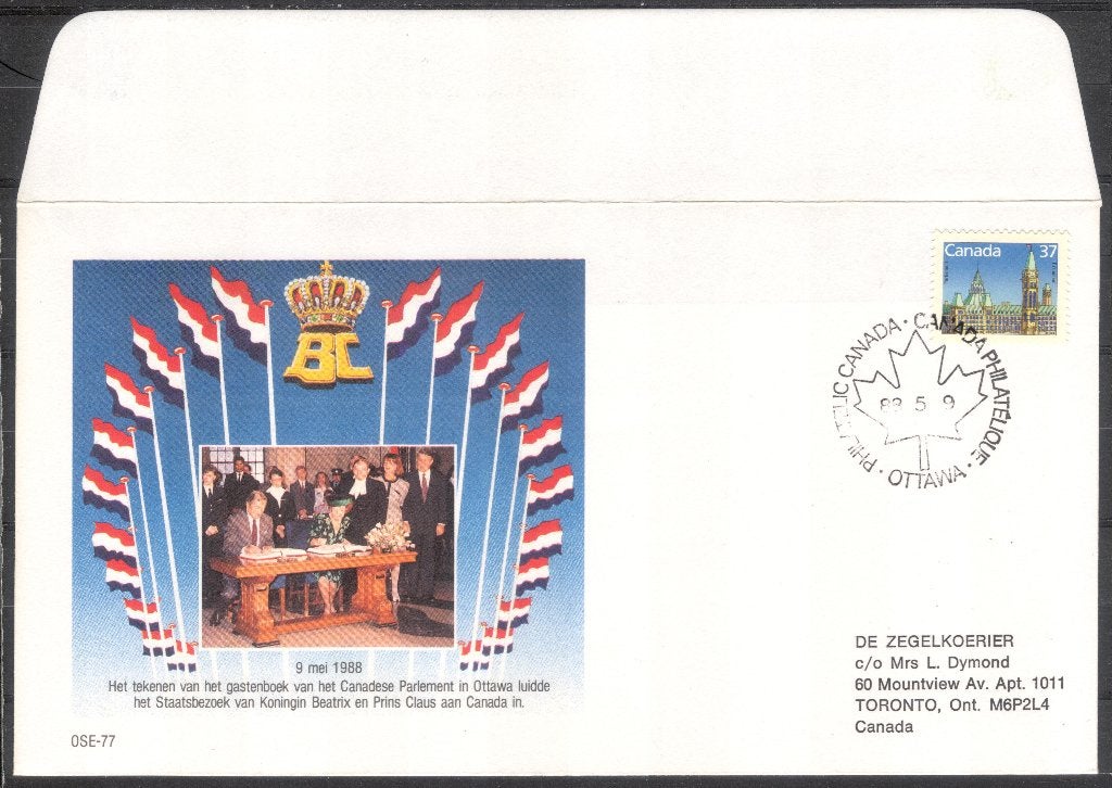 OSE77 - staatsbezoek Canada - Canadese Parlement, Verzenden, Envelop