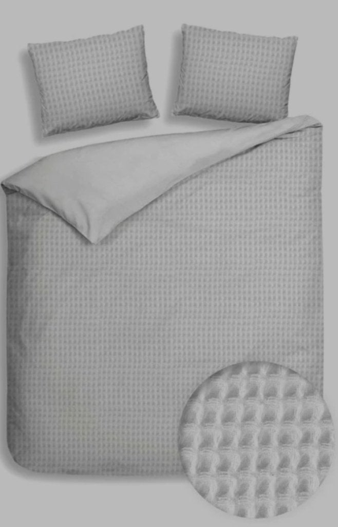 Heckettlane Wafel Katoen Dekbedovertrek 140x200 240x200, Ademend, Overige kleuren, Overige maten, Dekbedovertrek