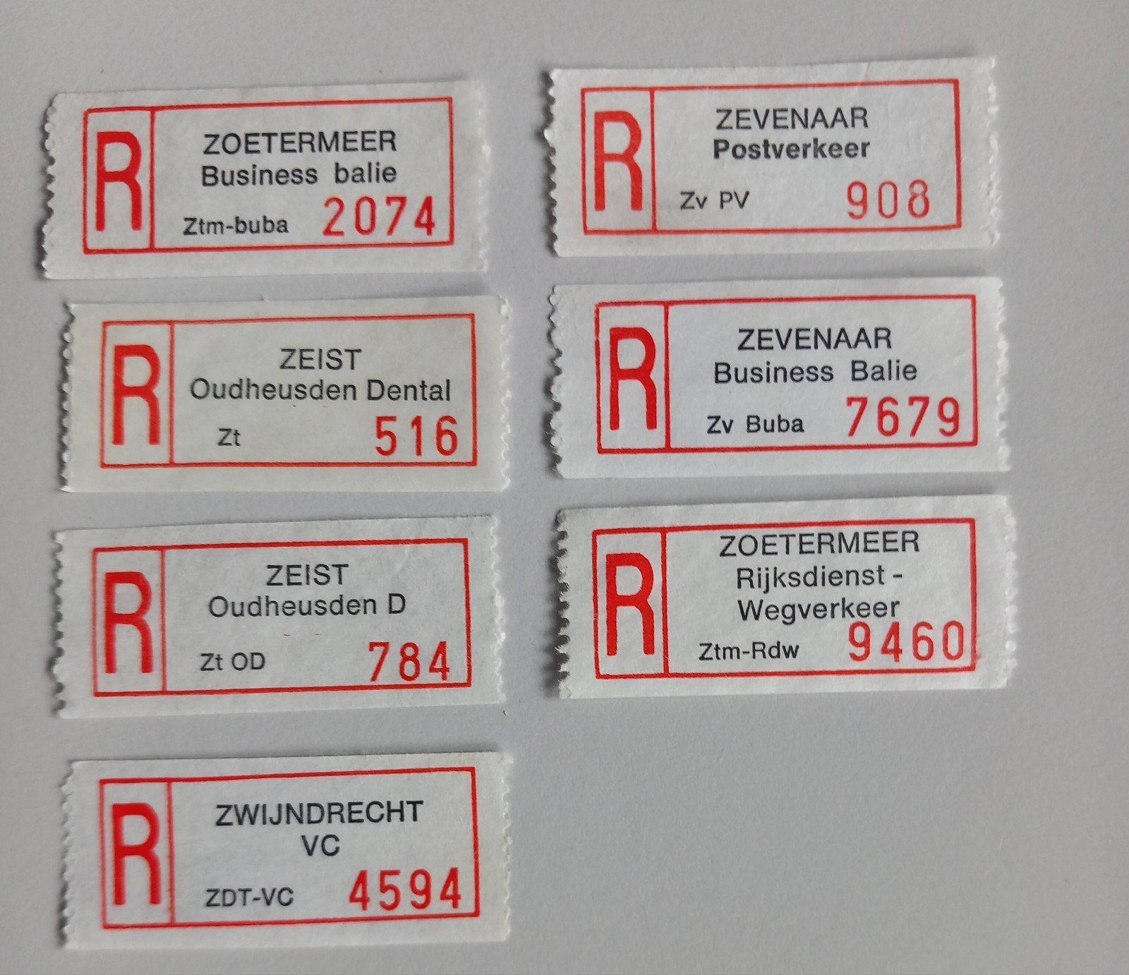 Aantekenstrookjes Z Bedrijfsnamen, Postzegels en Munten, Postzegels | Nederland, Ophalen of Verzenden