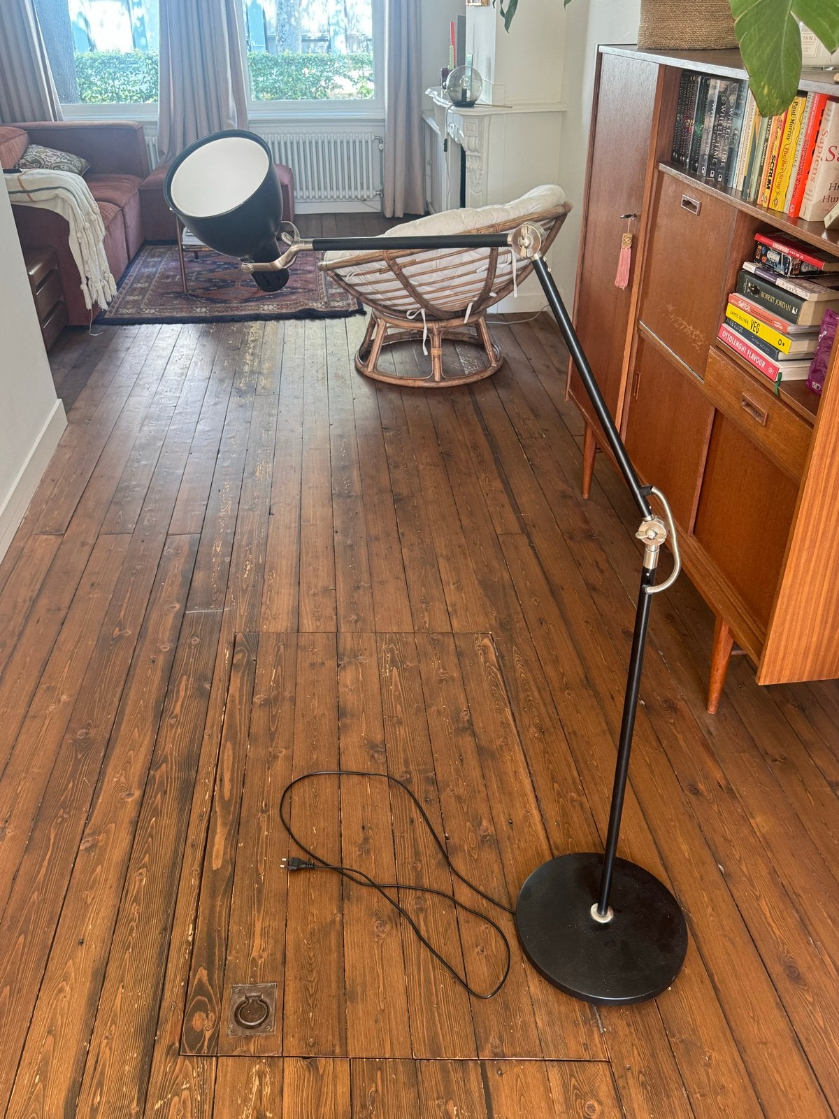 IKEA ÅRÖD Vloerlamp - Zwart, Verstelbaar, Ophalen, Gebruikt, E27 (groot), Metaal