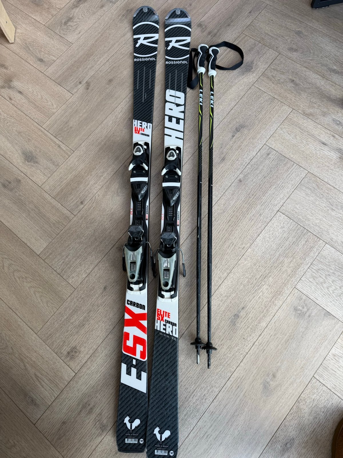 Rossignol Hero Elite Ski's met Leki stokken, 160 tot 180 cm, Gebruikt, Rossignol, Ophalen of Verzenden