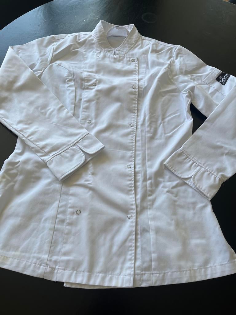 Koksbuis wit maat S, werkbroek zwart w28l34, schort grijs, Ophalen of Verzenden, Zo goed als nieuw