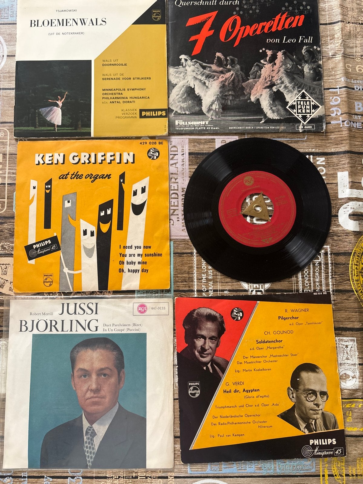 6 Vintage 7-inch Vinyl Singles/EP's Klassiek, Operette, Orge, Gebruikt, Opera of Operette, 7 inch, Ophalen of Verzenden