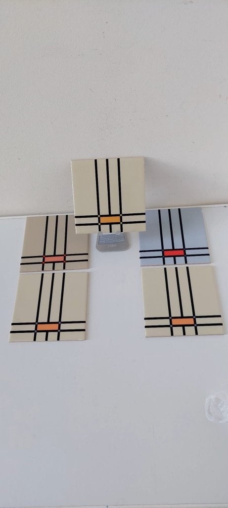5 Design Tegels 15x15 cm – Mondriaan / De Stijl (Nieuw!), Eu, Overige typen, Nieuw, Ophalen of Verzenden
