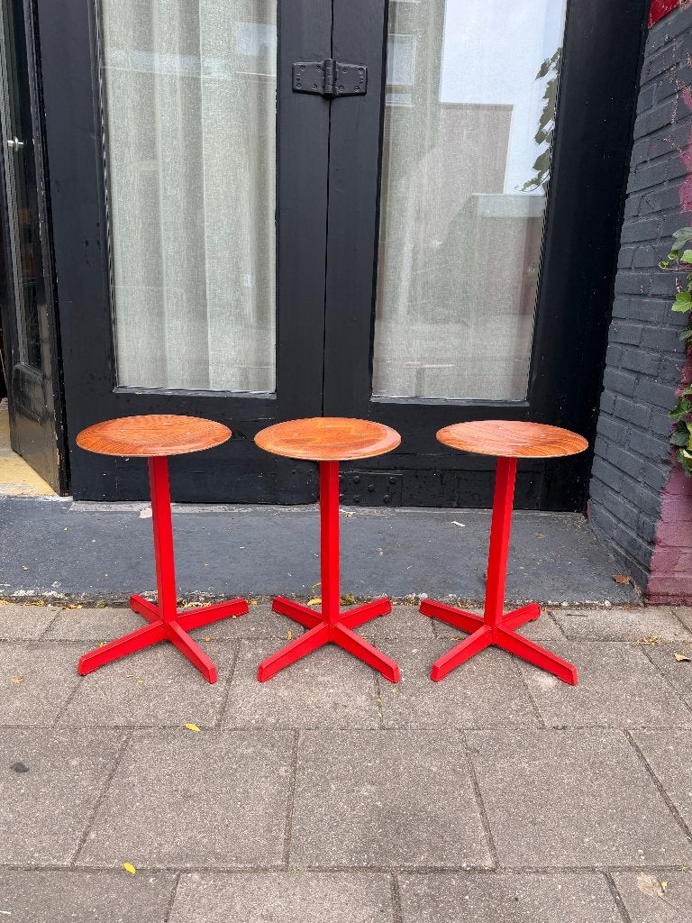 Vintage Eromes krukjes, Dutch design schoolkrukken