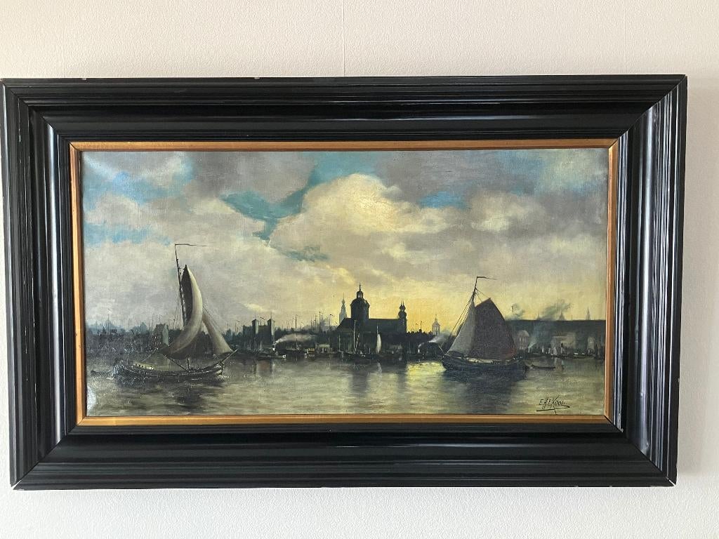 Schilderij EHE Kool, Antiek en Kunst, Ophalen