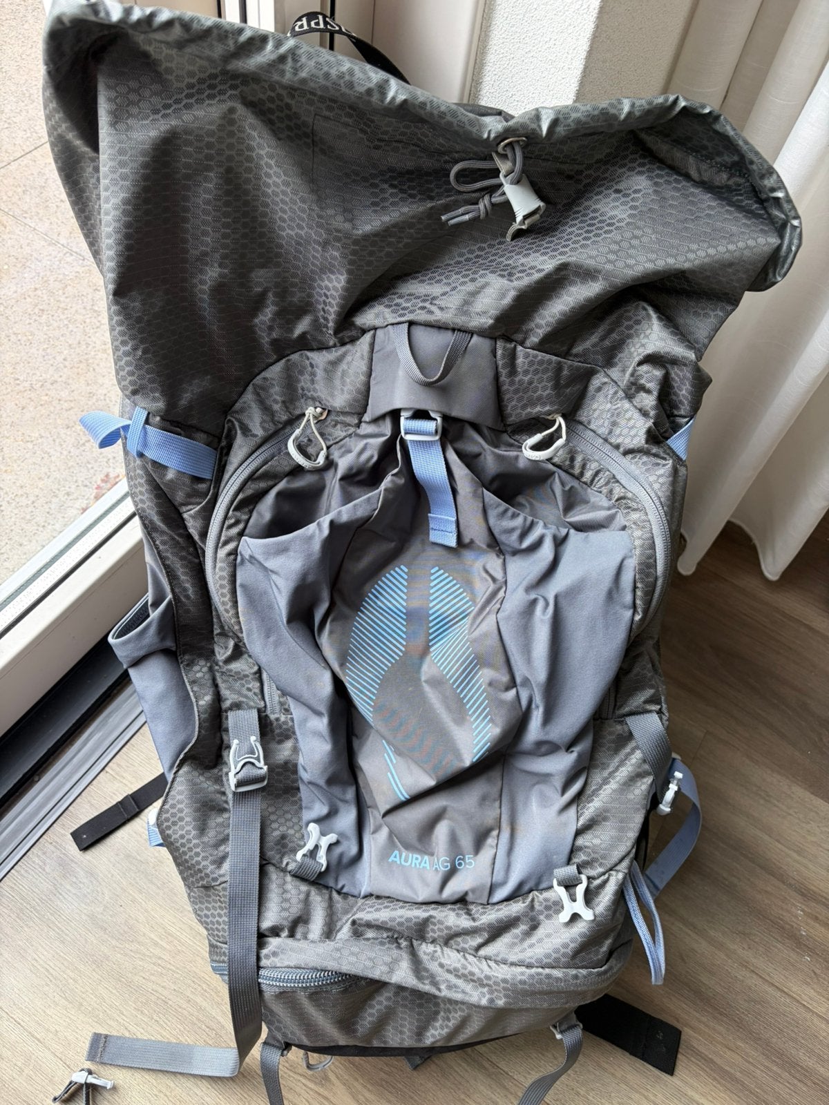 Osprey Aura AG 65 dames backpack – XS/S – Grijs – ZGAN, 40 cm of meer, Zo goed als nieuw, Waterdicht, 60 cm of meer