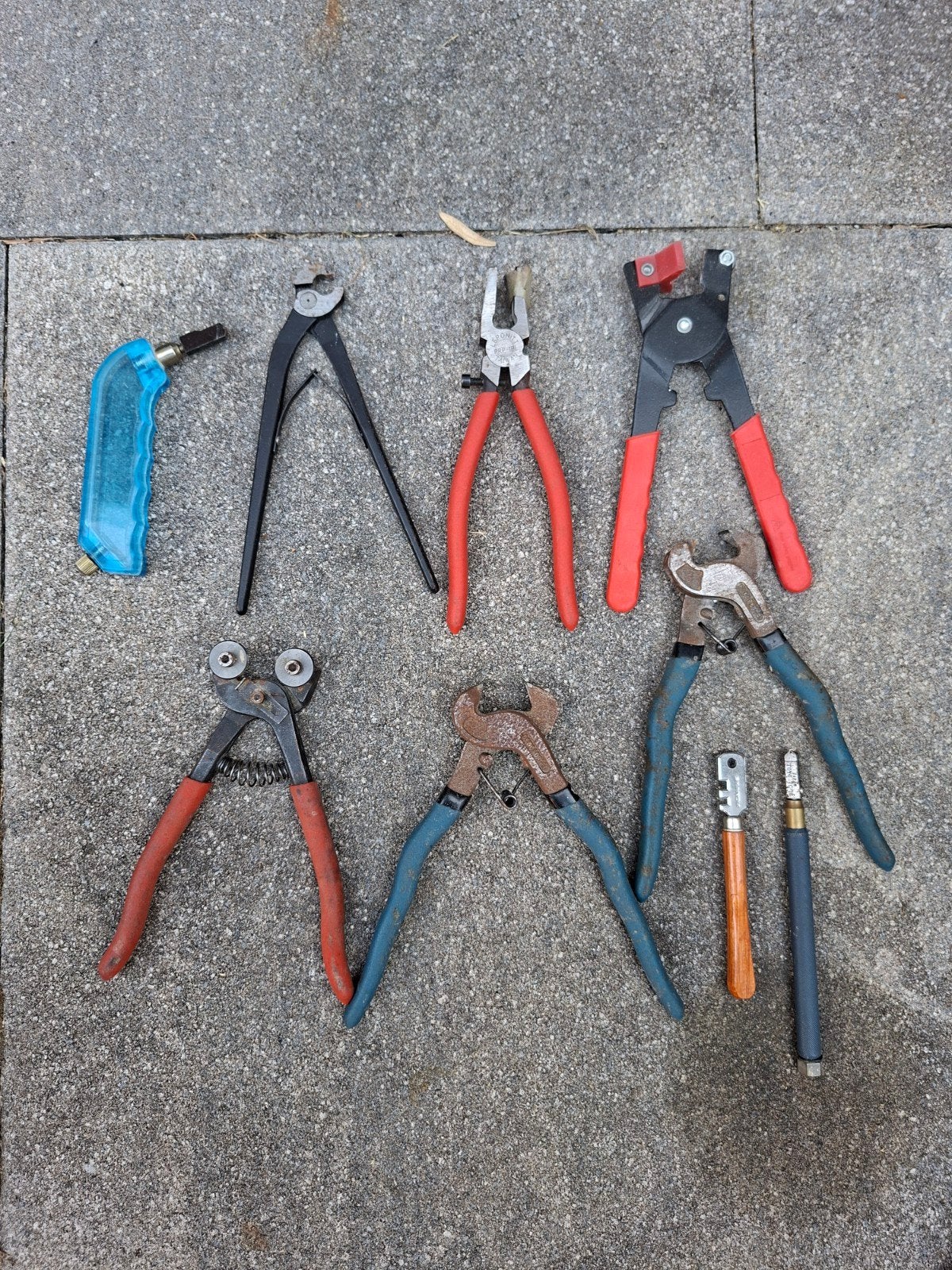 Diverse tangen voor glas en mozaik en glassnijders -, Ophalen, Gebruikt, Gereedschap of Toebehoren