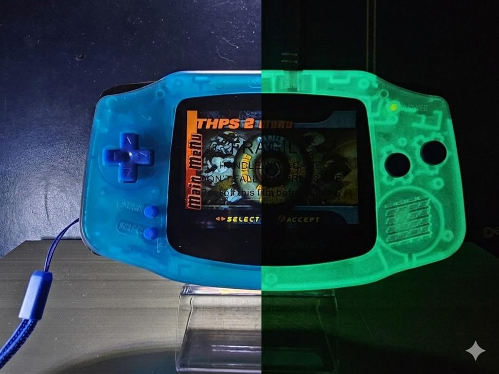 Exclusieve GameBoy Advance IPS V5 - Glow in the Dark & USB-C, Ophalen of Verzenden, Refurbished, Game Boy Advance