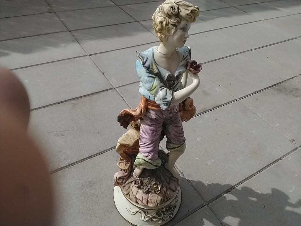Capodimonte beeld 72 cm hoog, gelijmd hoofdje nr 5 echt heid, Ophalen of Verzenden, Zo goed als nieuw, Mens