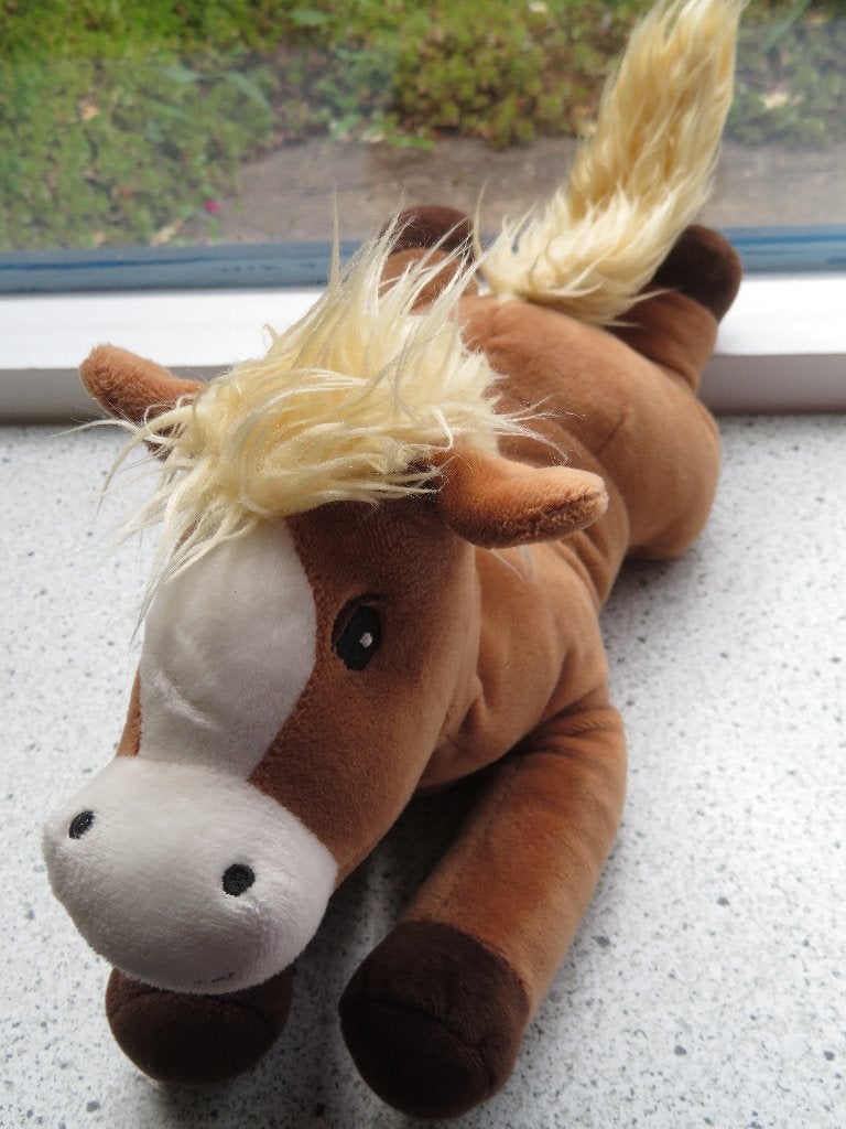Knuffel paard pony merk Warmies magnetronknuffel, Paard, Ophalen of Verzenden, Zo goed als nieuw, Middelgroot (20 tot 80 cm)