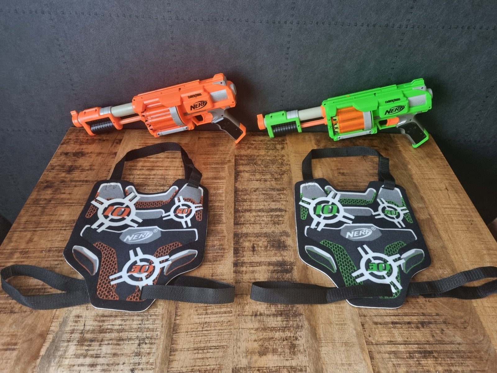 Nerf Dart Tag blasters met vesten - set van 2, Ophalen of Verzenden, Gebruikt