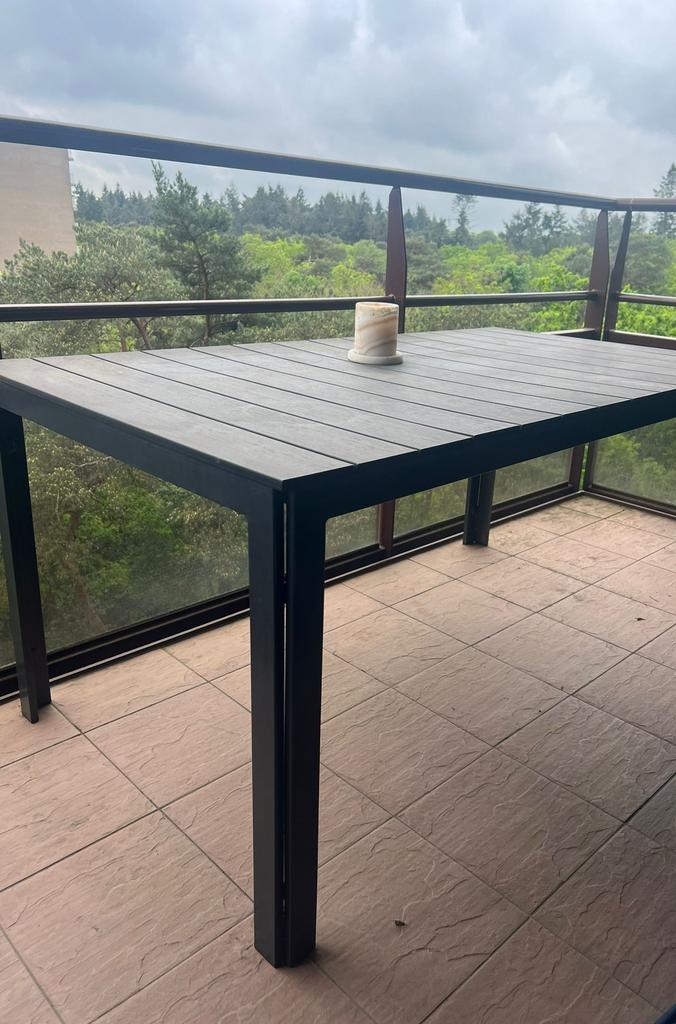 Tuintafel rechthoek 160cm composiet met aluminium frame, Tuin en Terras, Tuintafels, Ophalen, Gebruikt, Vierkant, Aluminium