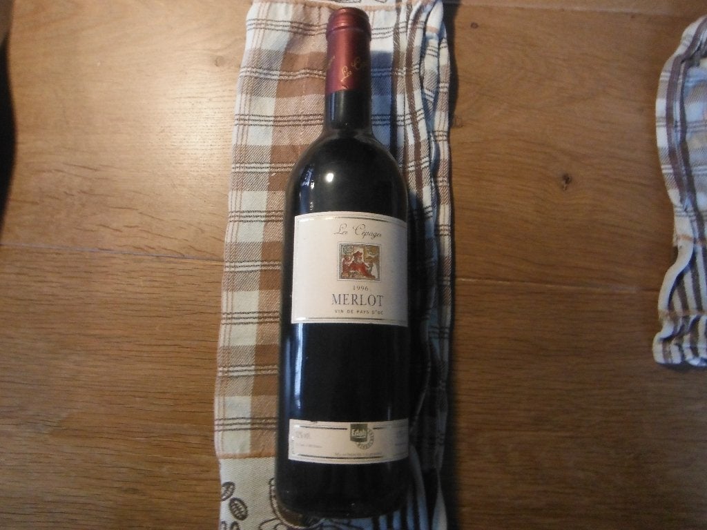 Les Cepages Merlot, 1996 met Edah op etiket, Verzenden, Frankrijk, Nieuw, Rode wijn