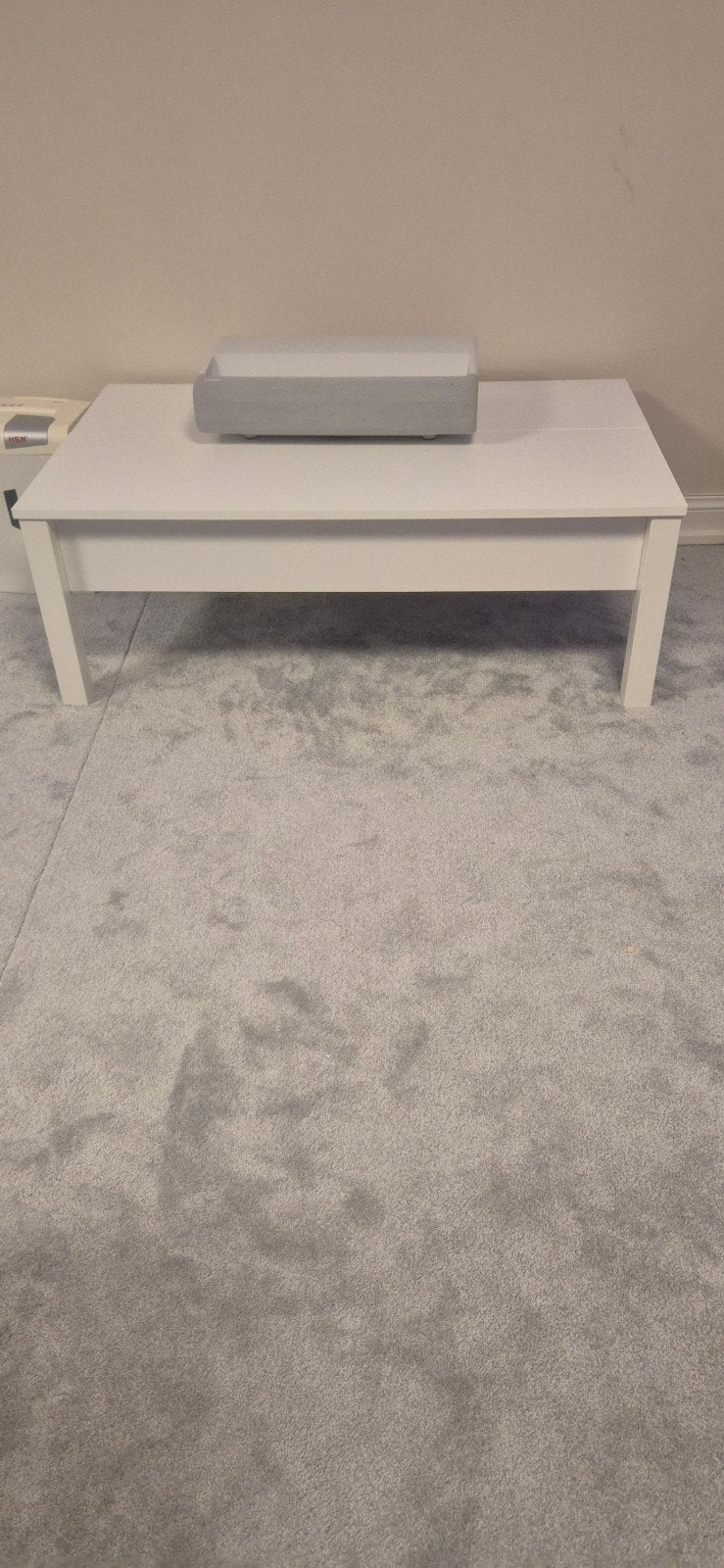Ikea TRULSTORP Salontafel, 115 x 70 cm, Wit, Huis en Inrichting, Tafels | Salontafels, Ophalen, Gebruikt, 100 tot 150 cm, Glas
