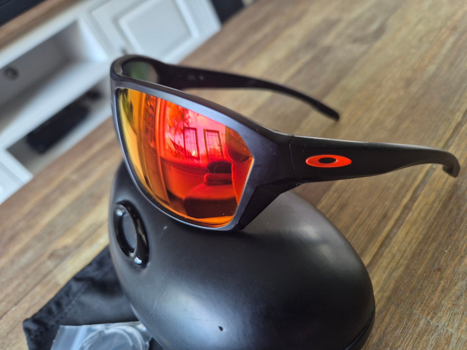 oakley split shot prizm ruby polarized, Zonnebril, Zwart, Ophalen of Verzenden, Zo goed als nieuw