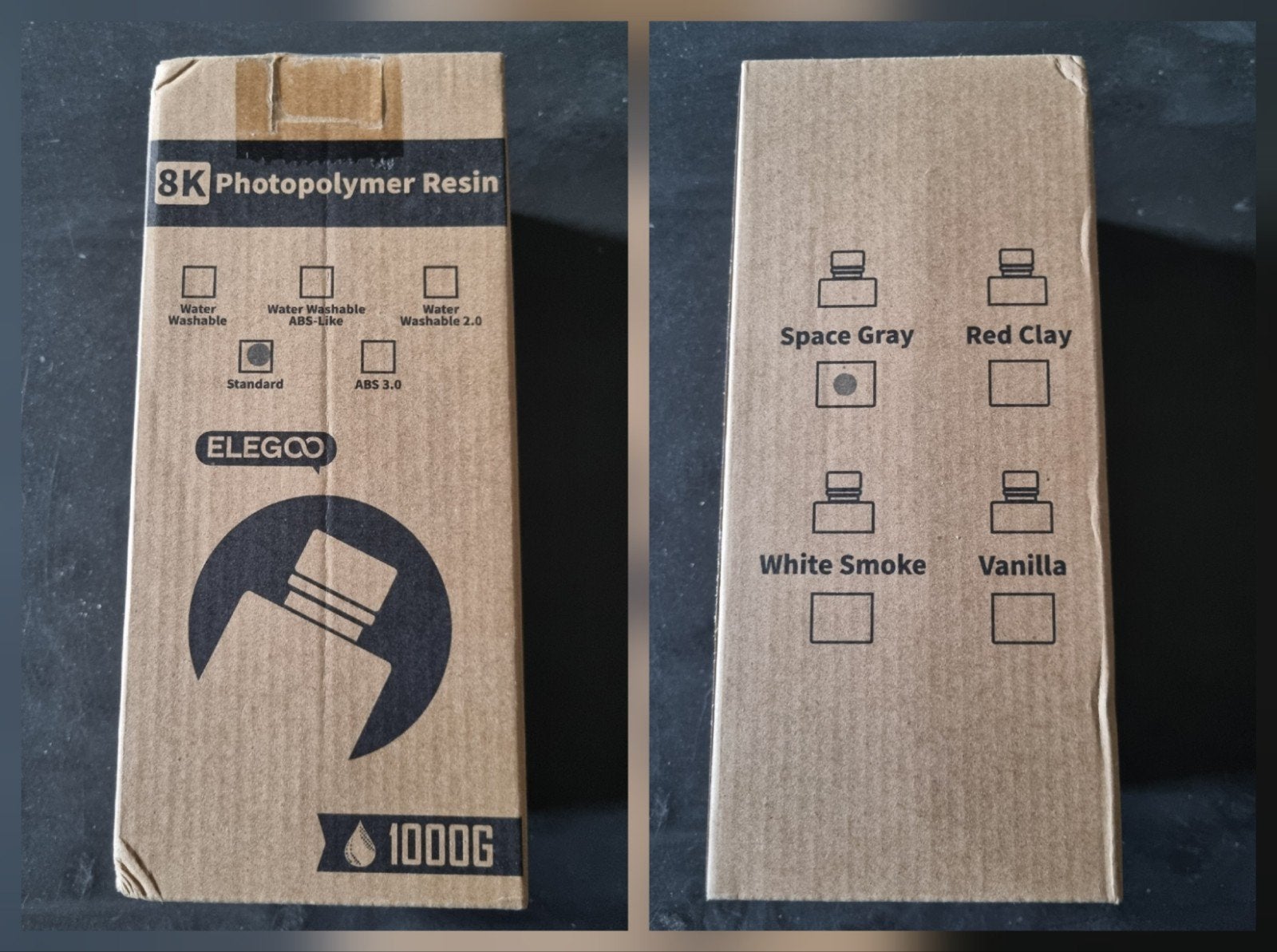2 stuks ELEGOO 8K Photopolymer Resin - Space Gray (1000g), Ophalen of Verzenden, Nieuw