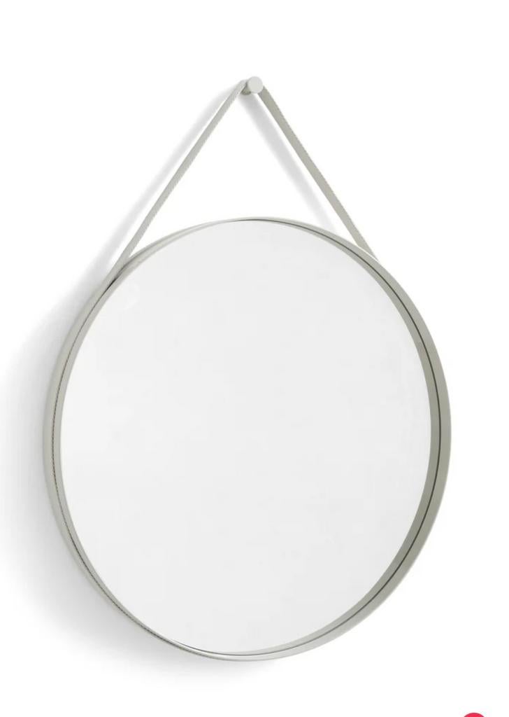 Hay Strap 70cm spiegel grijs, Huis en Inrichting, Woonaccessoires | Spiegels, Rond, Ophalen of Verzenden, Zo goed als nieuw, Minder dan 100 cm