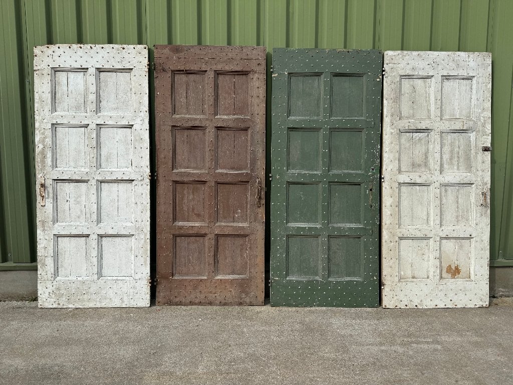 3 antieke deuren met gesmede spijkers 220x93,5cm, Antiek en Kunst, Ophalen of Verzenden