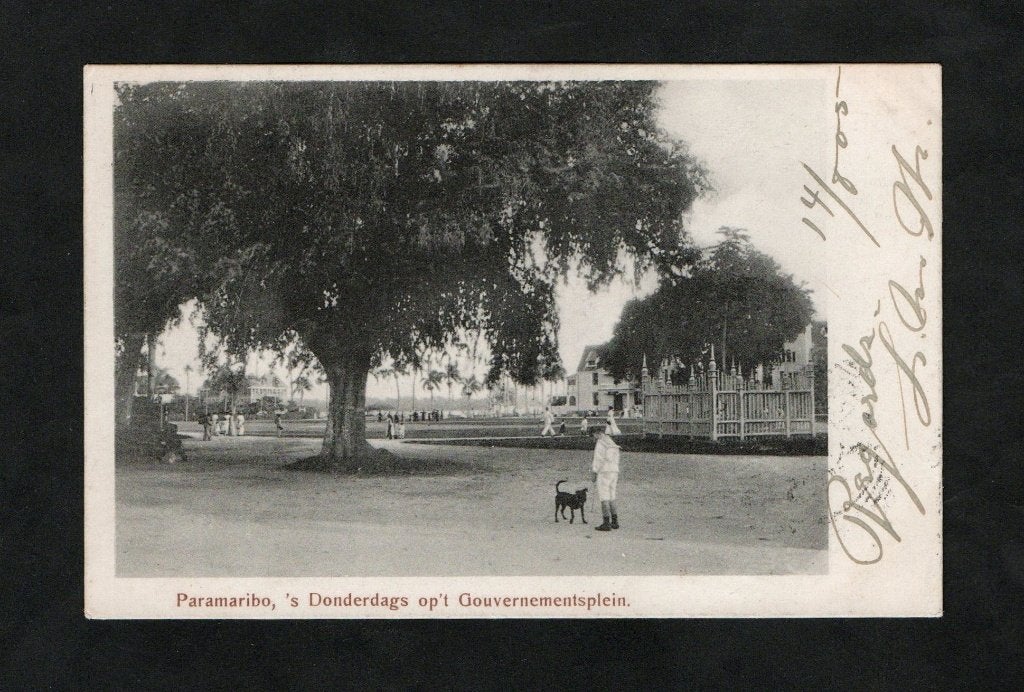 Suriname Paramaribo Donderdags Gouvernementsplein 1905., Ophalen of Verzenden, Voor 1920, Gelopen, Buiten Europa