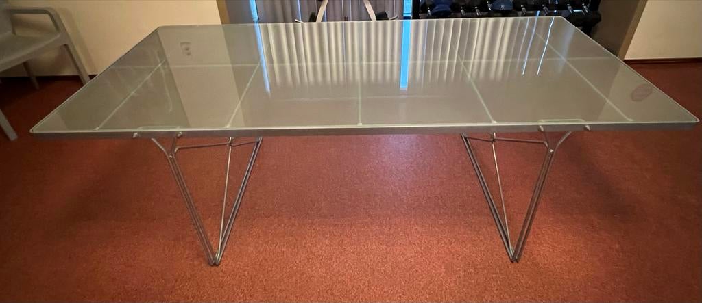 Niels Gammelgaard Moment glazen eettafel. Ikea jaren 80, Ophalen, Gebruikt, Vintage, 200 cm of meer
