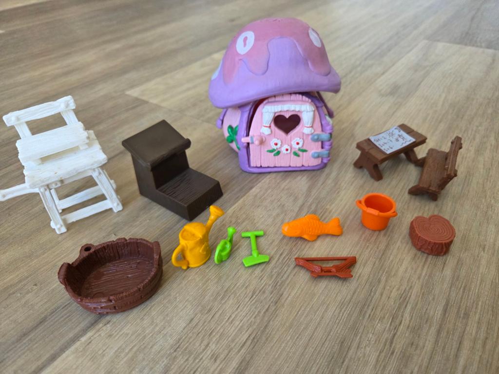 Smurfen paddenstoel huis met accessoires, Verzamelen, Smurfen, Ophalen of Verzenden, Zo goed als nieuw, Overige Smurfen, Overige typen