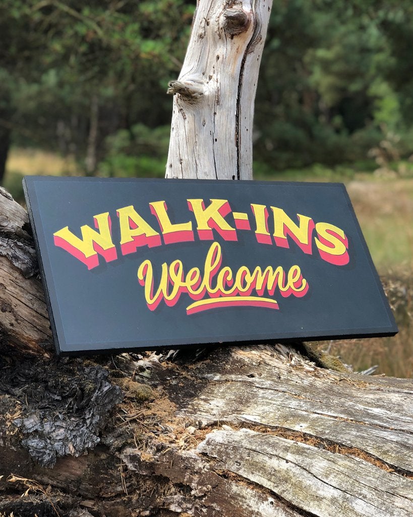 Walk-Ins Welcome - Sign, 30 cm, Nieuw, Wandbord of Wandpaneel, Blauw