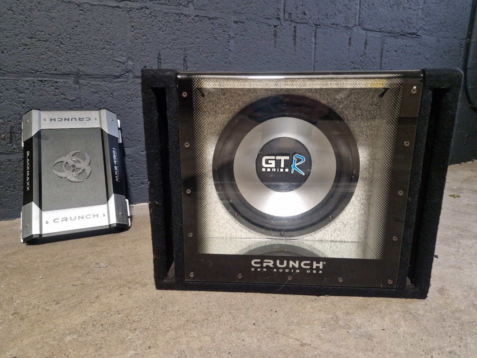 Crunch Blackmaxx Versterker en GTR Subwoofer, Auto diversen, Ophalen, Gebruikt