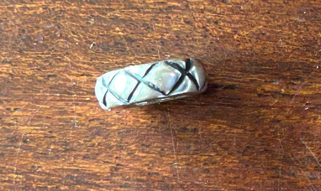 Zilveren Pandora bedel met ruitpatroon, Verzenden, Pandora, Zo goed als nieuw, 1 bedel