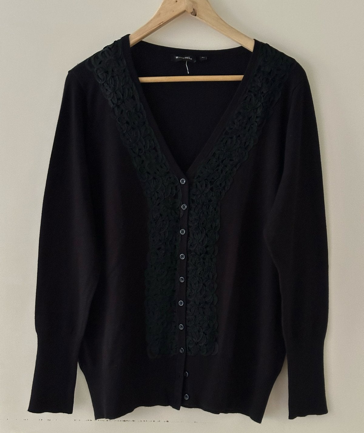 Witteveen zwart vestje met kanten details - Maat XL, Kleding | Dames, Truien en Vesten, Ophalen of Verzenden, Nieuw, Maat 46/48 (XL) of groter