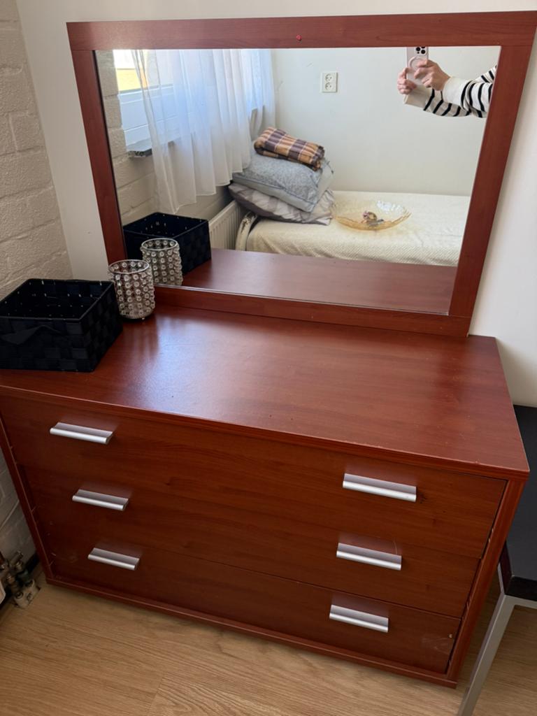Commode / make up tafel inclusief spiegel, Ophalen, Zo goed als nieuw, 50 tot 100 cm, Minder dan 100 cm