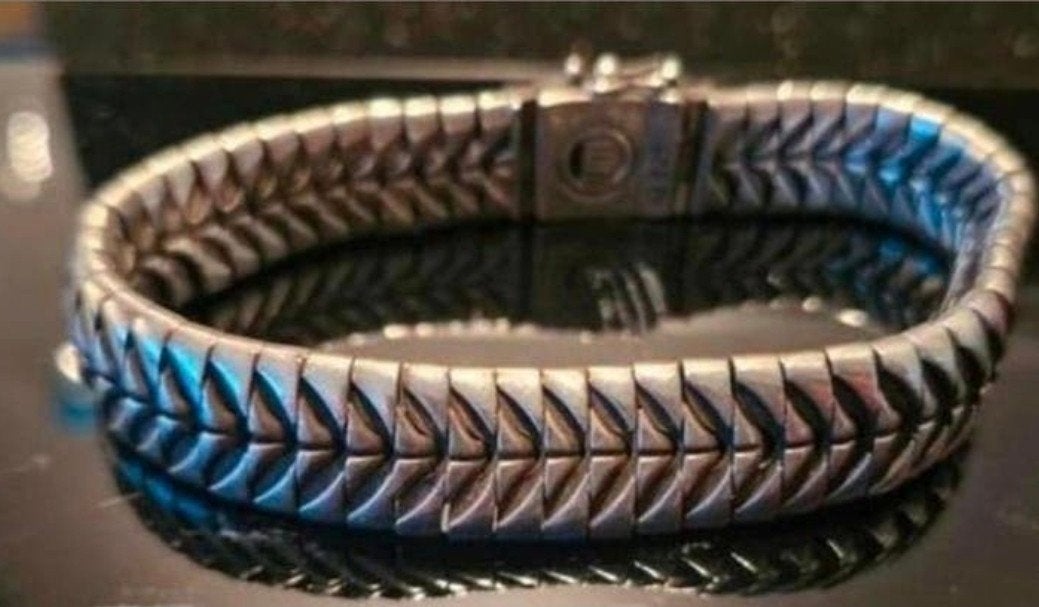Buddha to Buddha Armband Heren Zilver 19,5 cm 11 mm breed, Ophalen, Gebruikt, Zilver, Zilver