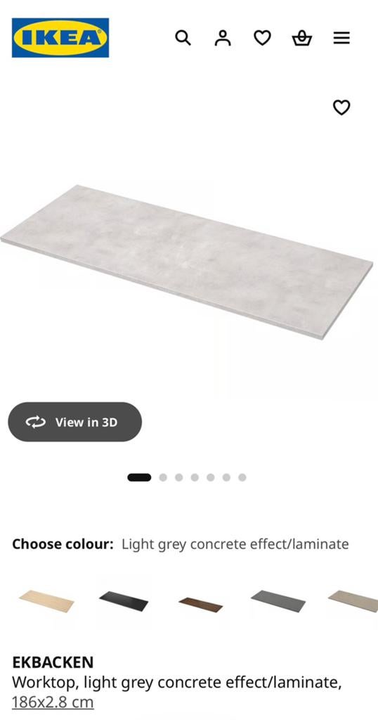 Ikea Ekbacken Werkblad / Bureaublad, Ophalen, 30 cm of meer, Overige typen, Zo goed als nieuw
